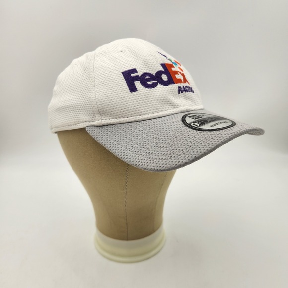 New Era Hat 9FORTY NASCAR FedEx Racing Denny Hamlin 11 White Grey Adjustable